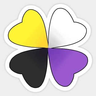 LGBT Pride Flower Non-Binary Sticker